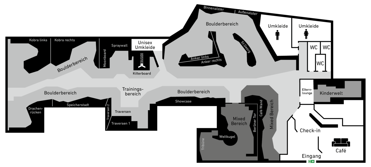 Halllenplan Boulderwelt Hamburg